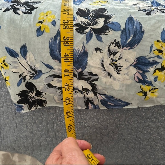 Diane Von Furstenberg Nala Dress Blue & Yellow Floral Babydoll Short Sleeve Sz M - Picture 11 of 13